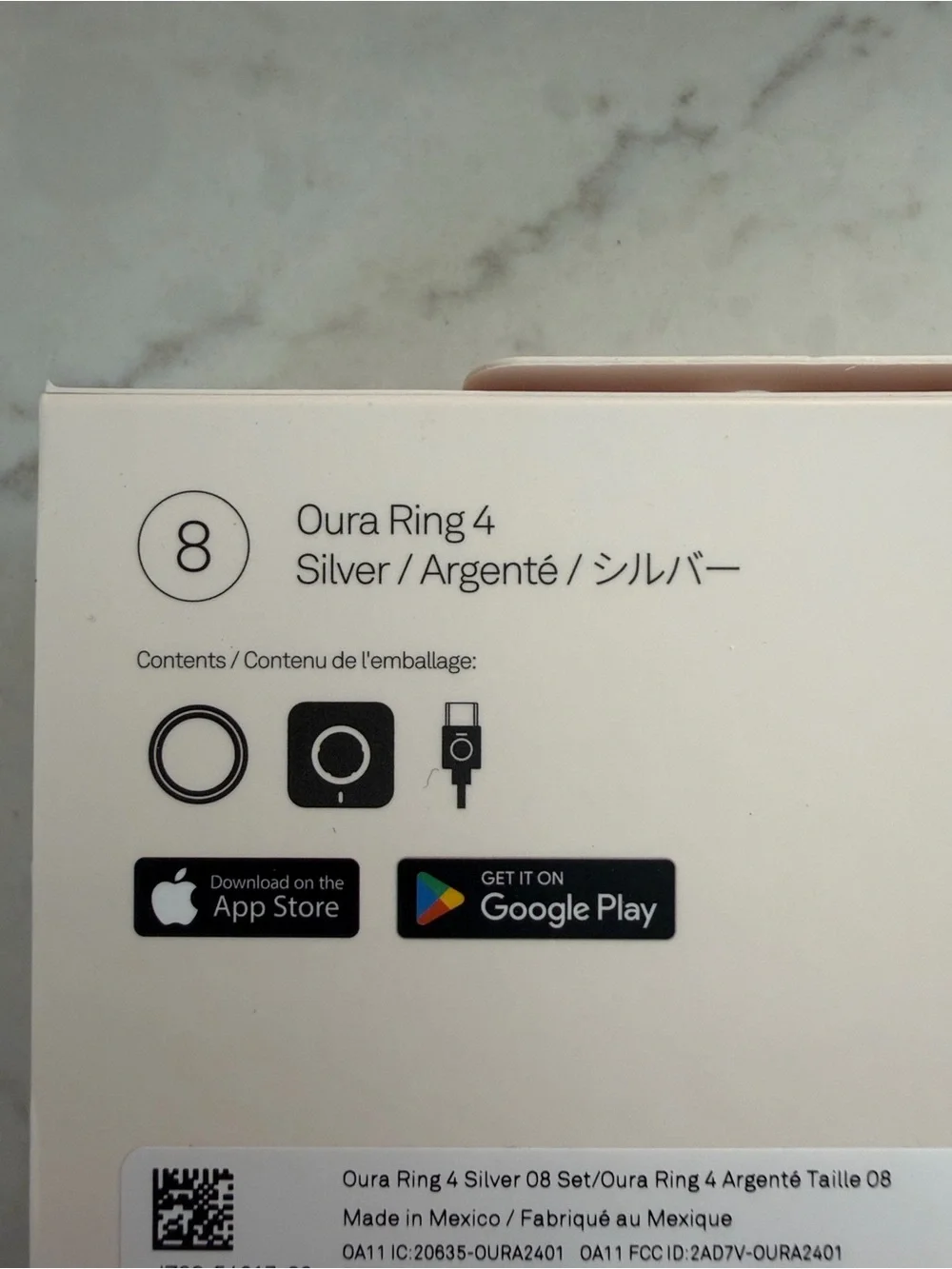 NWT Gen 4 Horizon Silver Oura Ring size 8